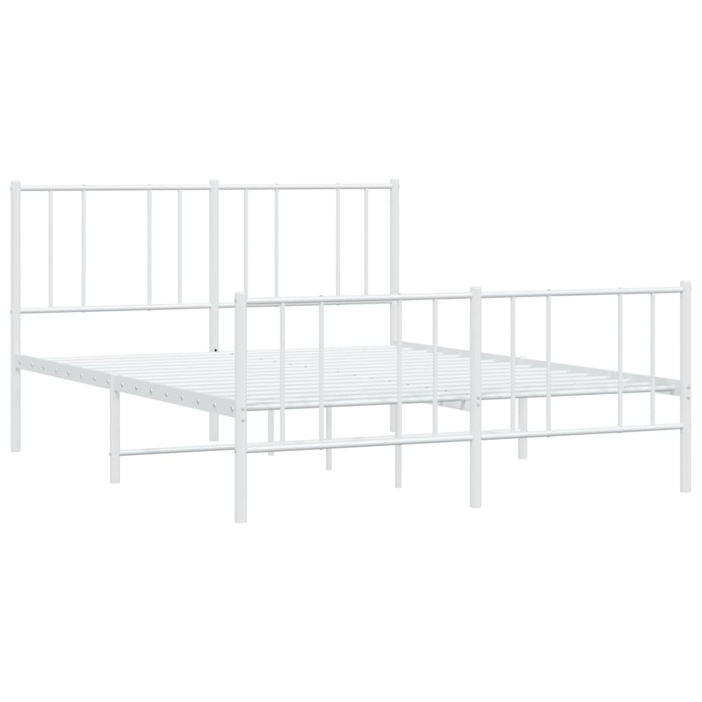 vidaXL Estrutura de cama com cabeceira e pés 120x200 cm metal branco