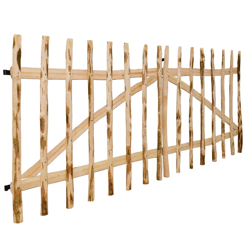 vidaXL Portão duplo para cerca 300x120 cm madeira de aveleira