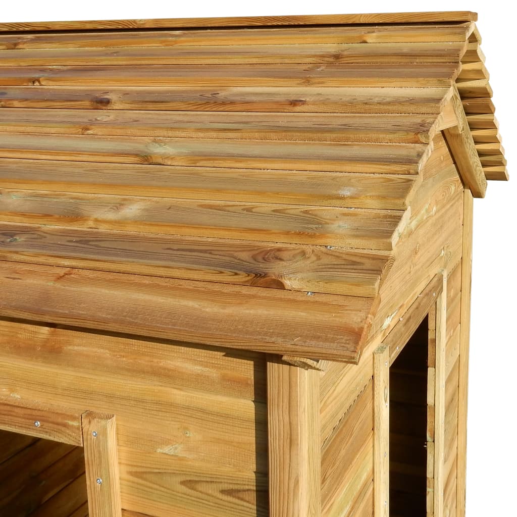 vidaXL Casa de brincar de exterior 120x120x146 cm madeira de pinho
