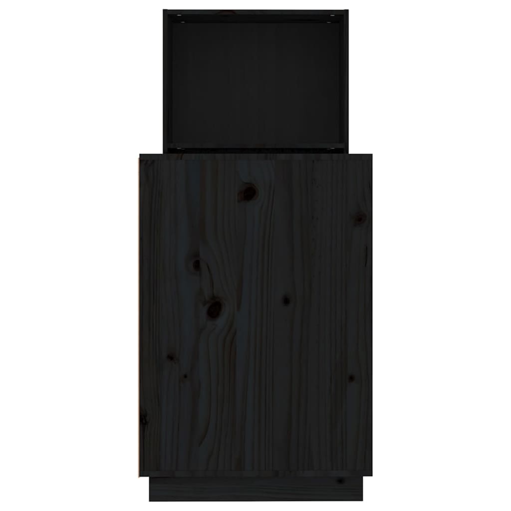 vidaXL Secretária 110x53x117 cm madeira de pinho maciça preto