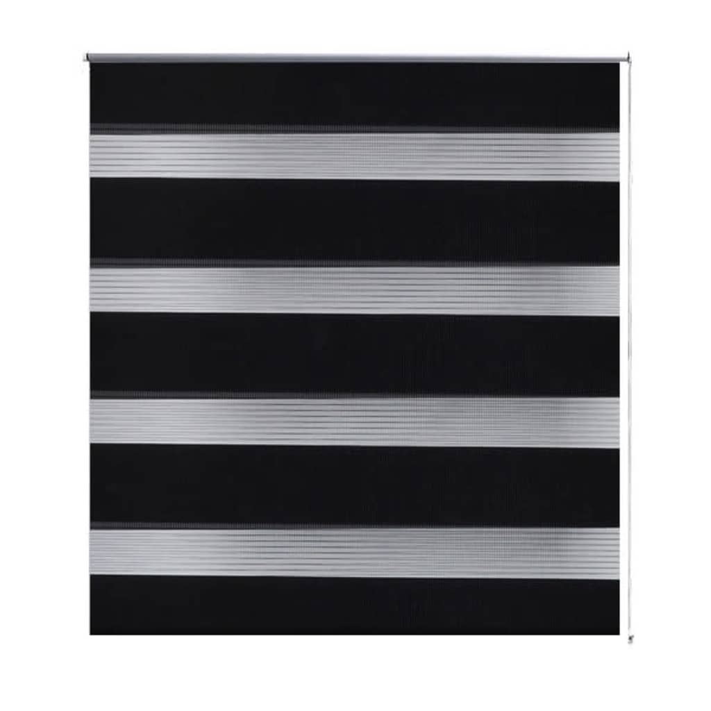 Estore de rolo 120 x 175 cm, linhas de zebra / Preto