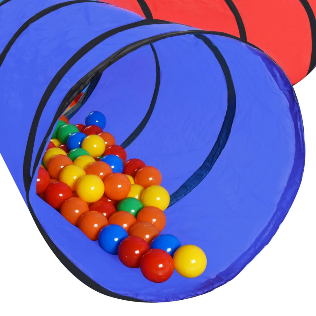 vidaXL Túnel de brincar infantil c/ 250 bolas multicor