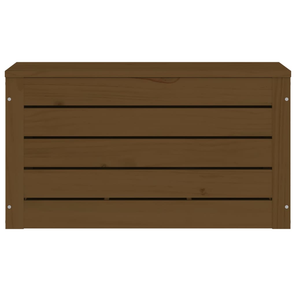 vidaXL Caixa de arrumação 59,5x36,5x33cm madeira pinho maciça castanho