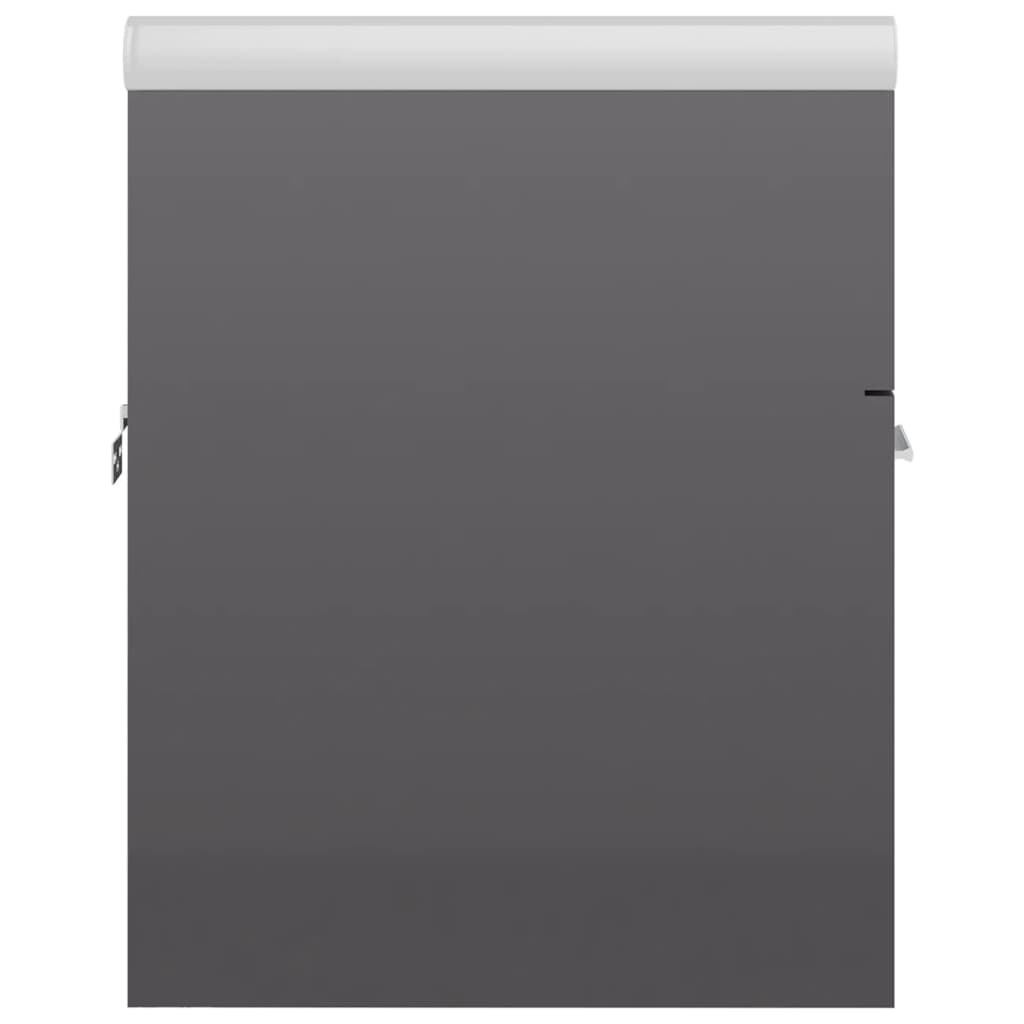 vidaXL Armário lavatório + lavatório embutido contrap. cinza brilhante