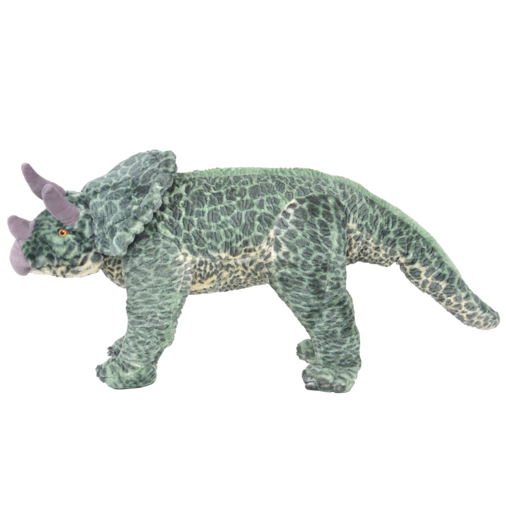 vidaXL Brinquedo de montar dinossauro triceratops peluche verde XXL