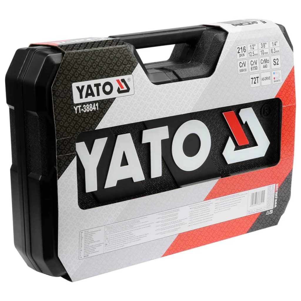 YATO Conjunto de chaves de roquete 216 pcs YT-38841