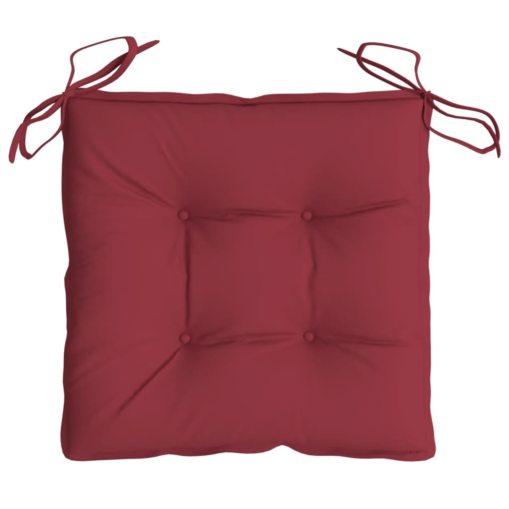 vidaXL Almofadões de cadeira 4 pcs tecido oxford vermelho tinto
