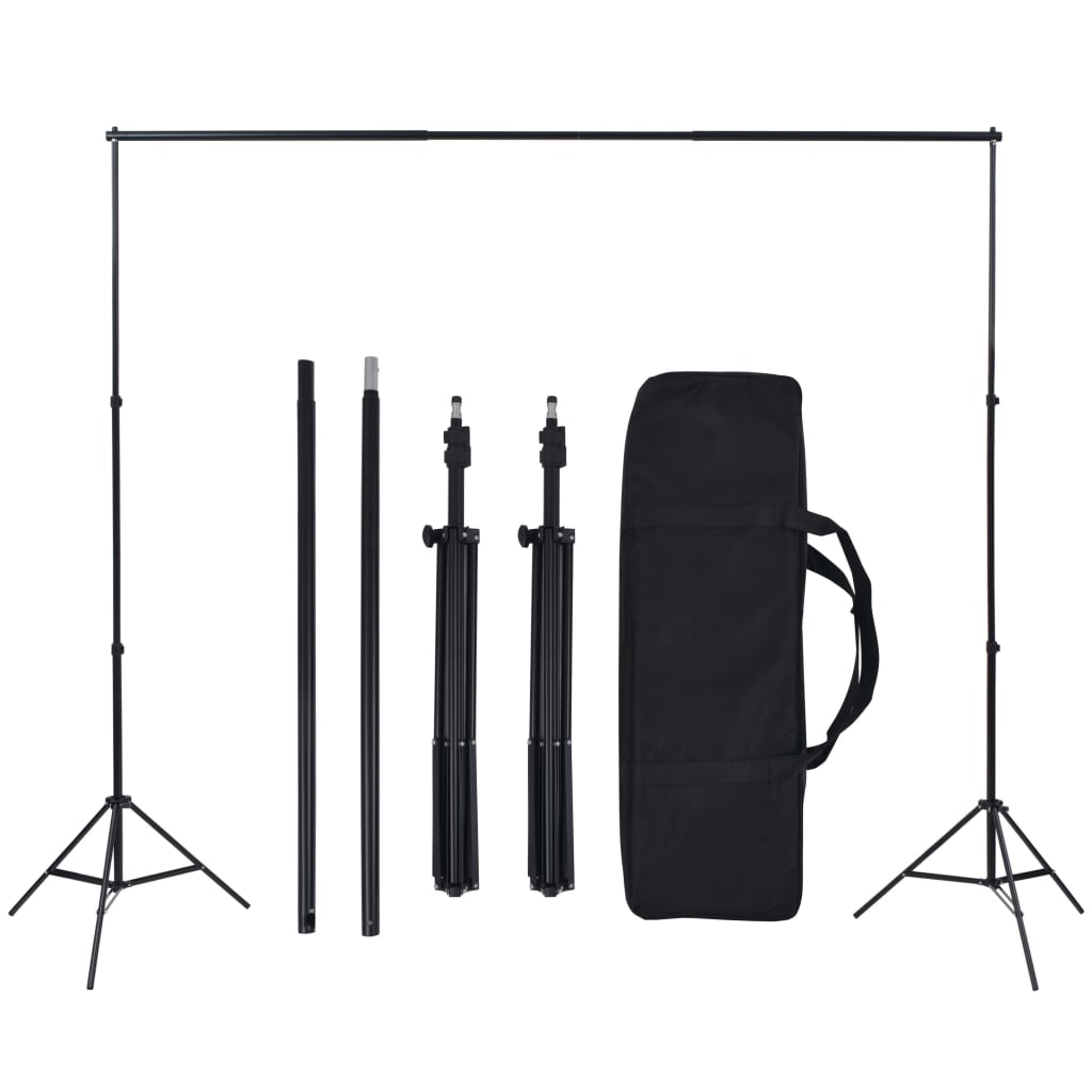 vidaXL Kit estúdio de fotografia com fundo e softbox de iluminação