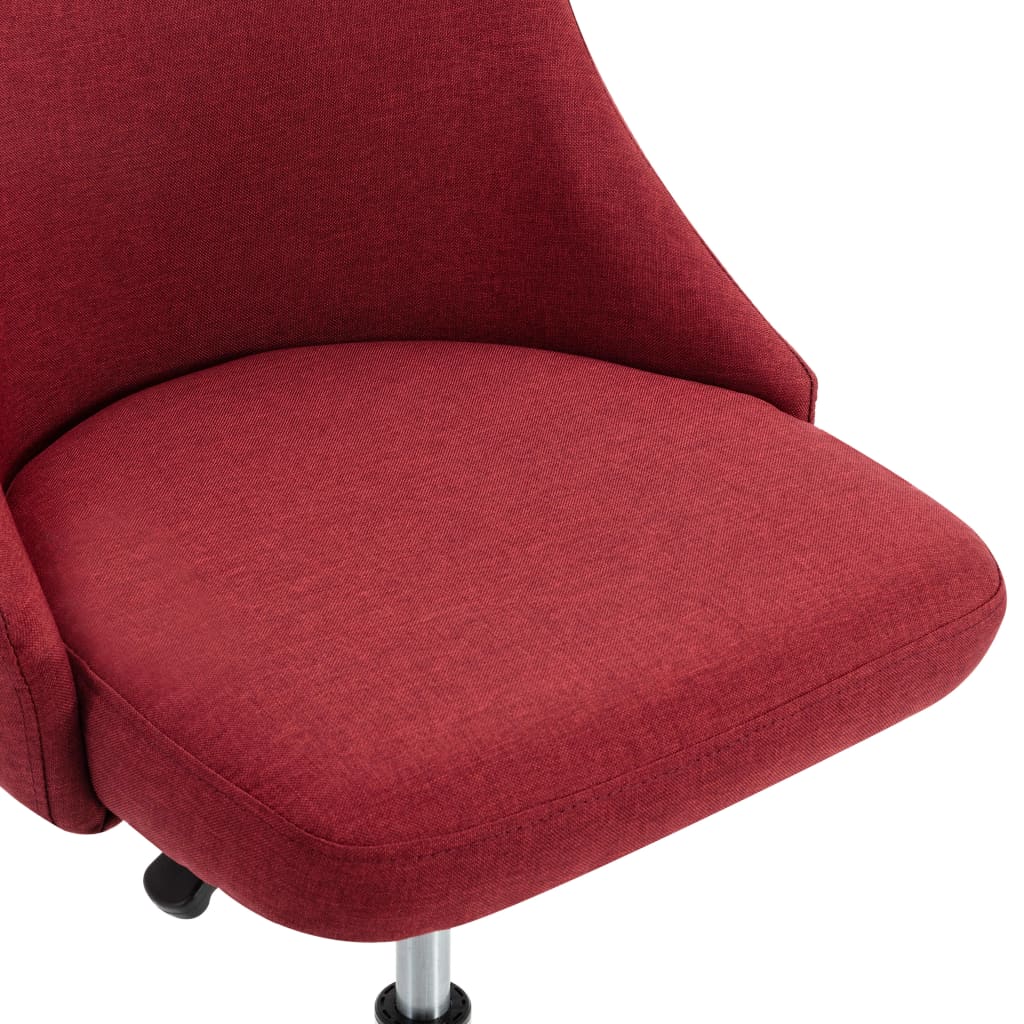 vidaXL Cadeiras de escritório com rodas 2 pcs tecido vermelho-tinto