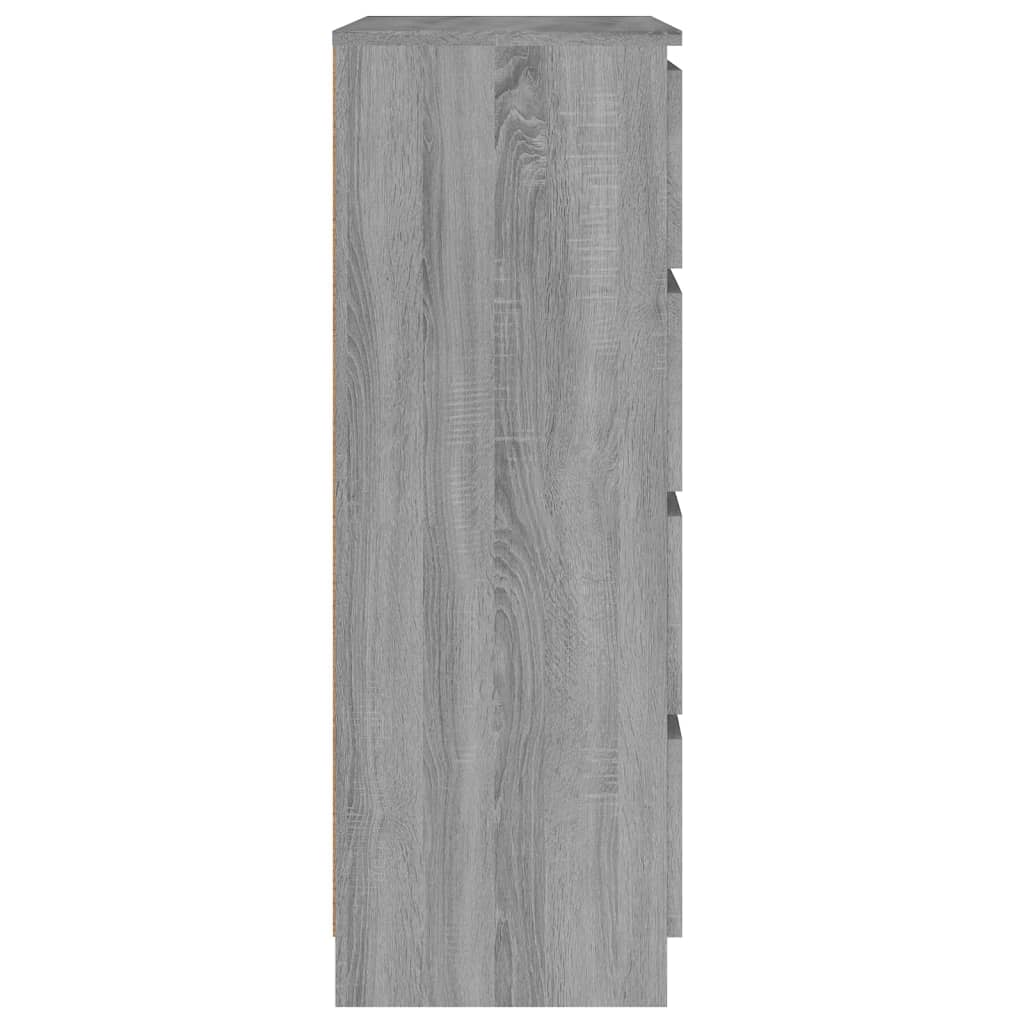 vidaXL Aparador 60x35x98,5 cm madeira processada cor cinzento sonoma