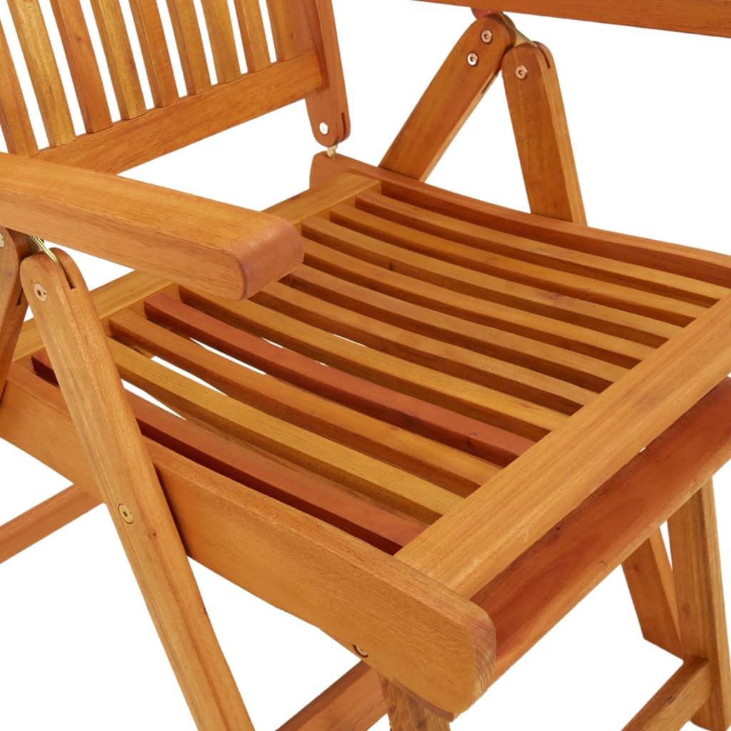 vidaXL Cadeiras jardim dobráveis c/ apoio de pés 2pcs eucalipto maciço