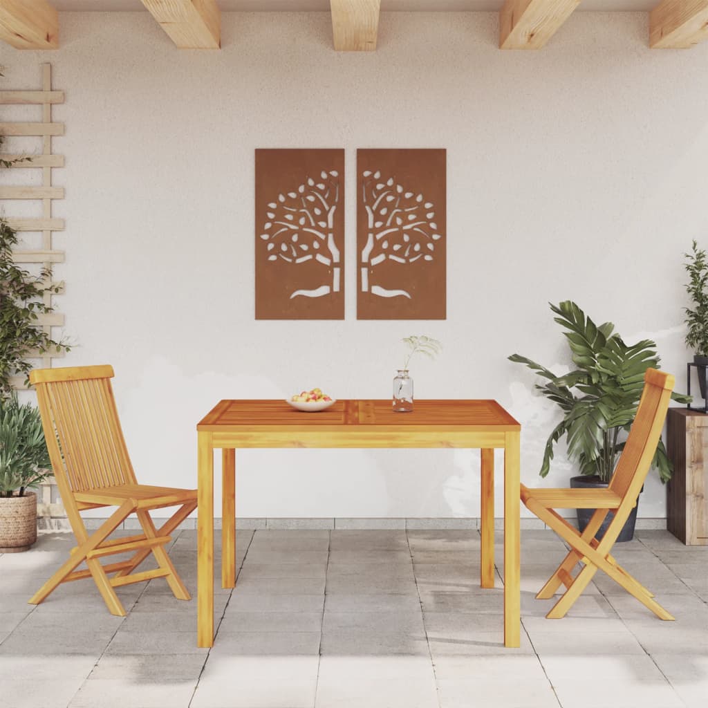 vidaXL Mesa de jantar p/ jardim 110x110x75 cm madeira de acácia maciça