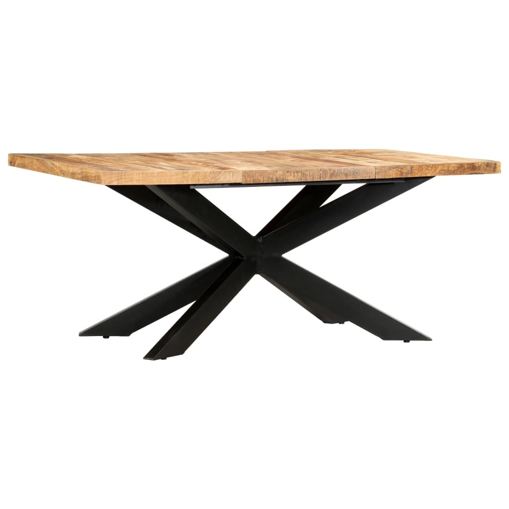 vidaXL Mesa de jantar 180x90x76 cm madeira de mangueira maciça áspera