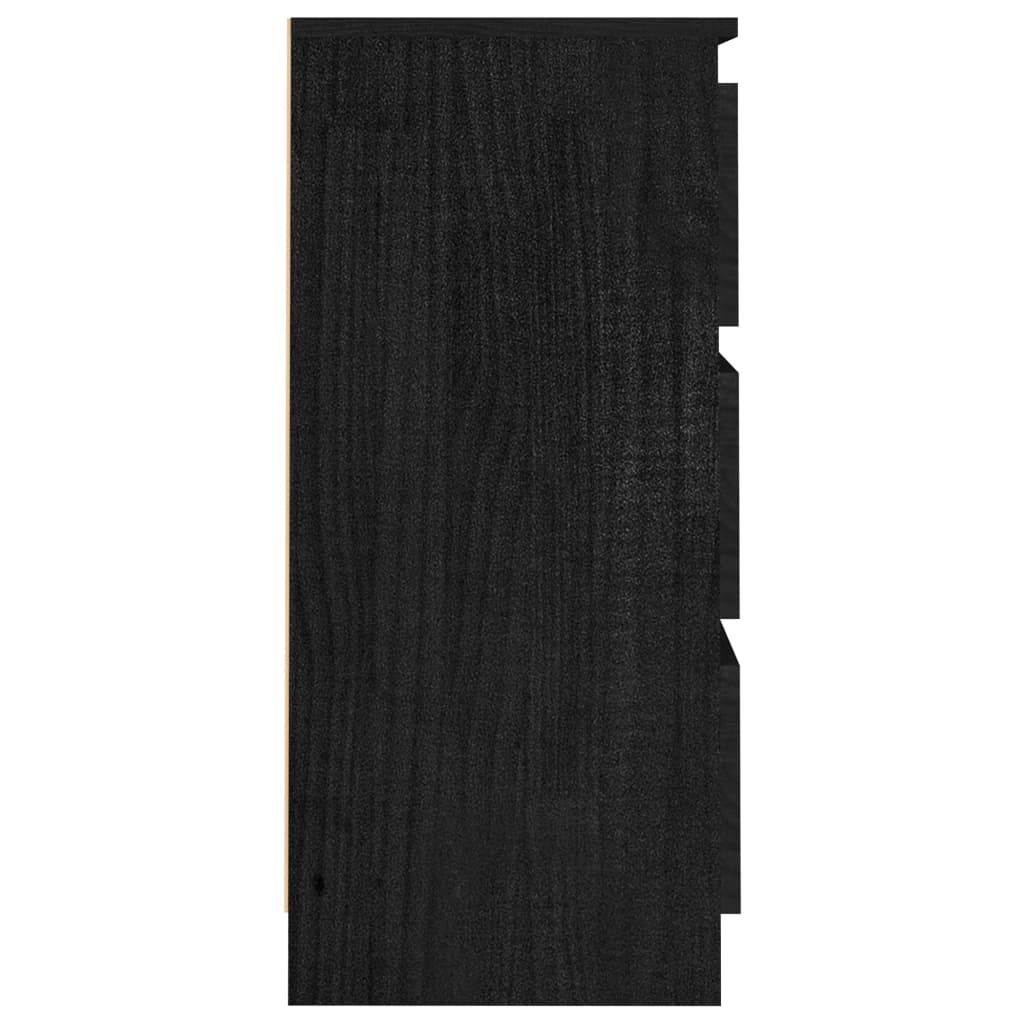 vidaXL Mesas de cabeceira 2 pcs 40x29,5x64 cm pinho maciço preto