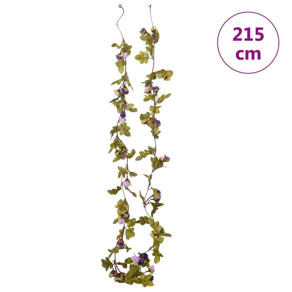 vidaXL Grinaldas de flores artificiais 6 pcs 215 cm roxo claro