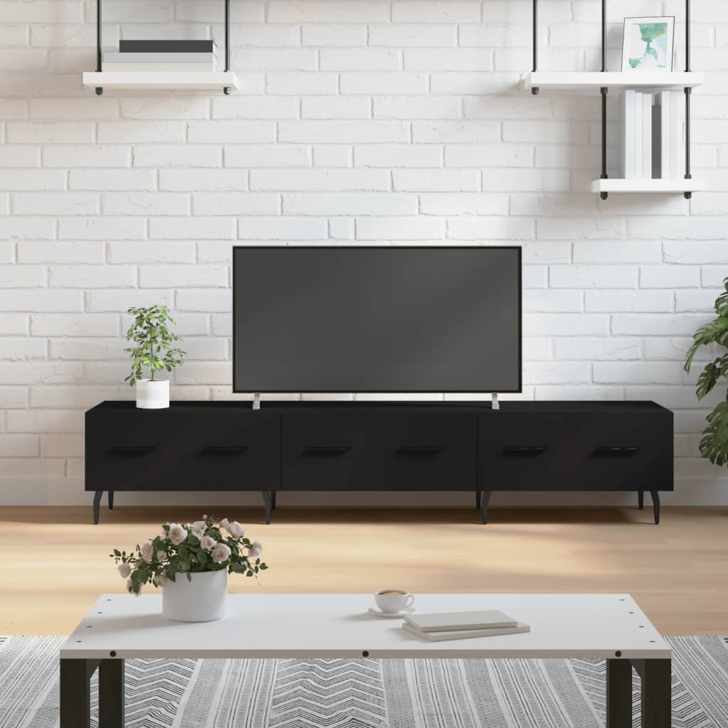 vidaXL Móvel de TV 80x36x50 cm derivados de madeira preto