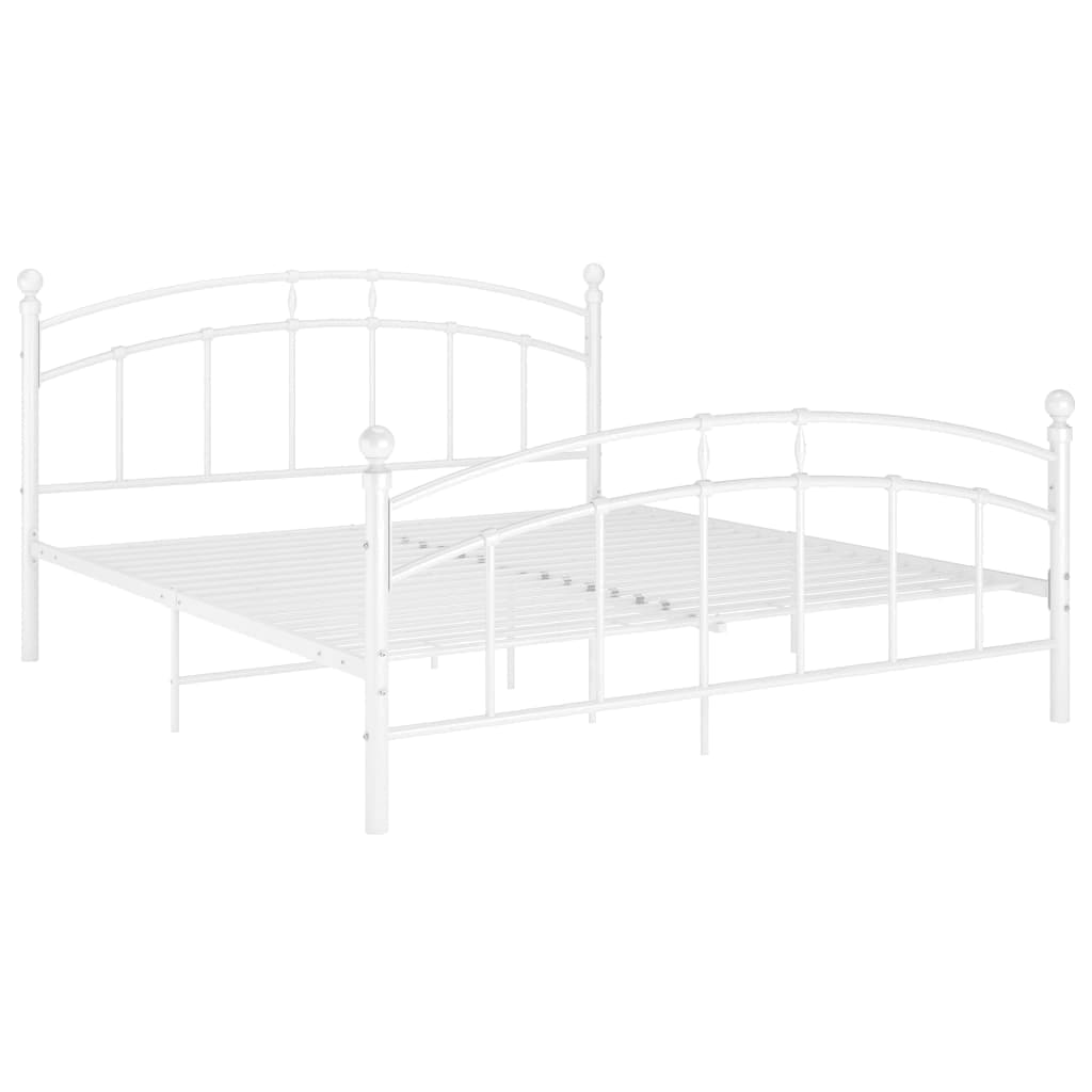 vidaXL Estrutura de cama 140x200 cm metal branco
