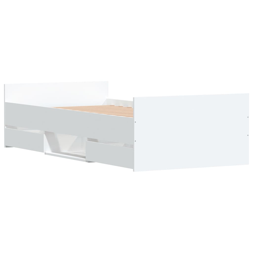 vidaXL Estrutura de cama c/ painéis cabeceira e pés 90x190 cm branco