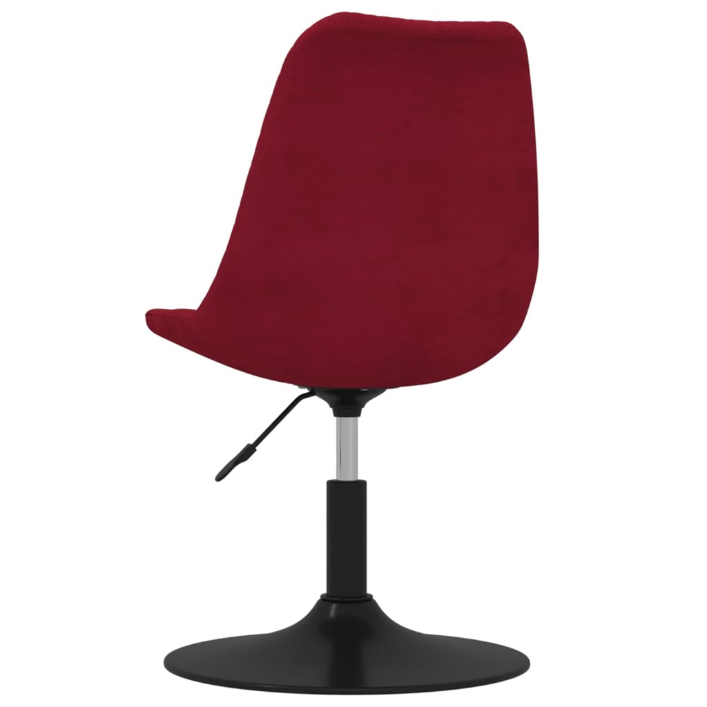 vidaXL Cadeiras de jantar giratórias 4 pcs veludo vermelho tinto