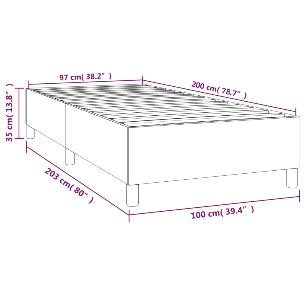 vidaXL Estrutura de cama 100x200 cm tecido cinza-claro