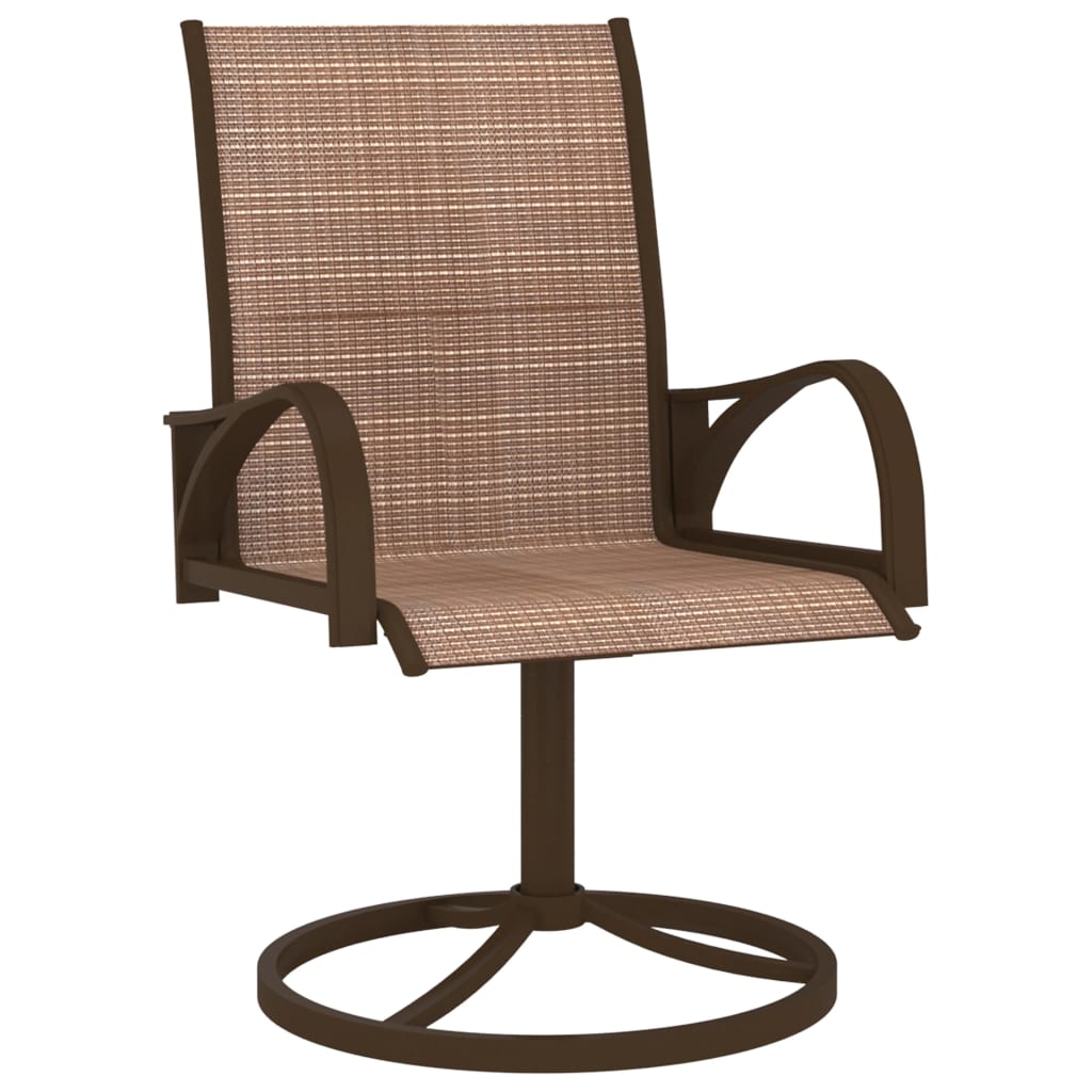 vidaXL Cadeiras de jardim giratórias 2 pcs textilene e aço castanho