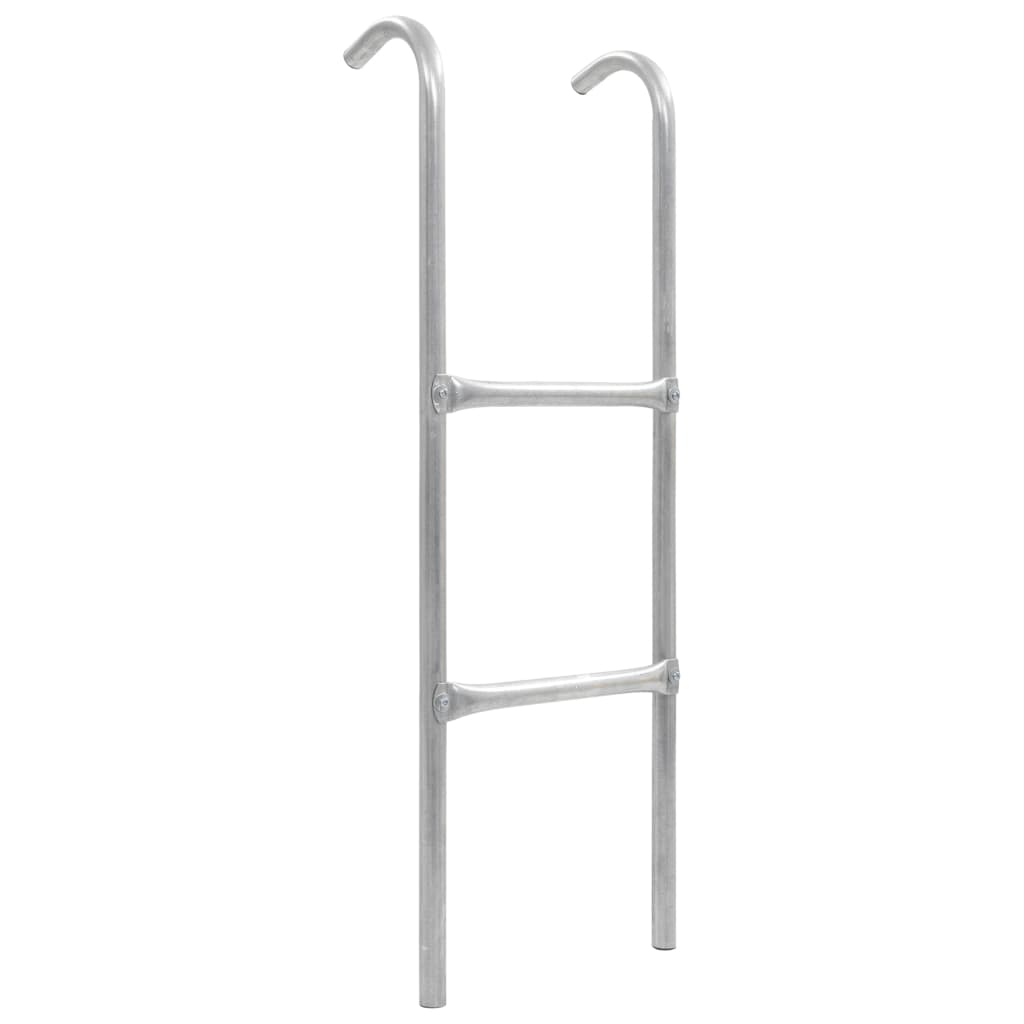 vidaXL Escada de 2 degraus para trampolim 102,6 cm aço prateado