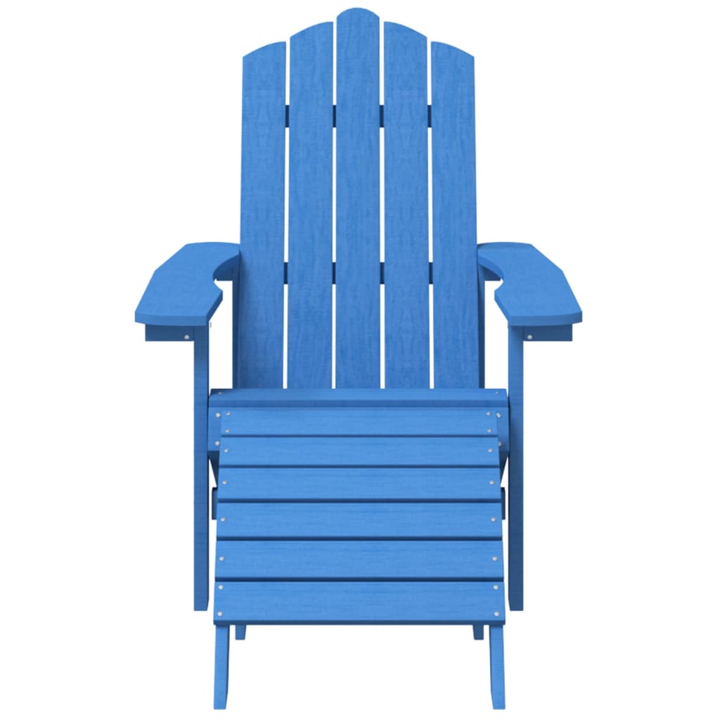 vidaXL Cadeira de jardim Adirondack com banco de pés PEAD ciano