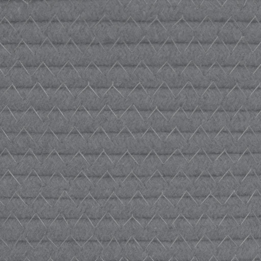 vidaXL Cesto de arrumação Ø38x46 cm algodão cinzento e branco
