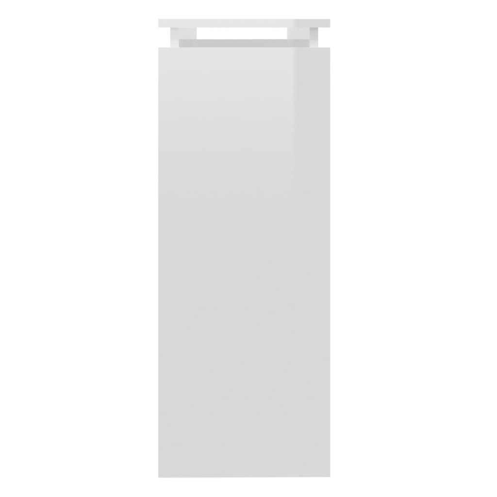 vidaXL Mesa consola 102x30x80 cm contraplacado branco brilhante