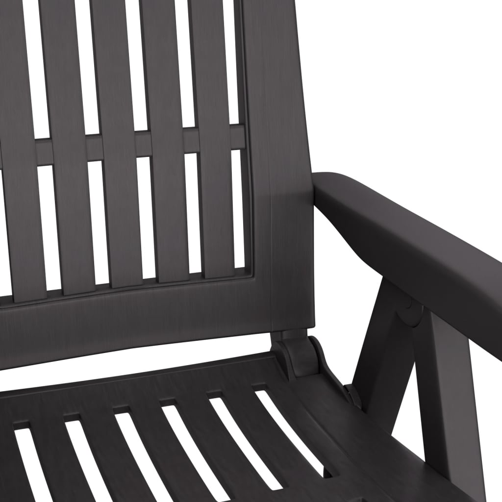 vidaXL Cadeiras de jardim reclináveis 2 pcs PP antracite