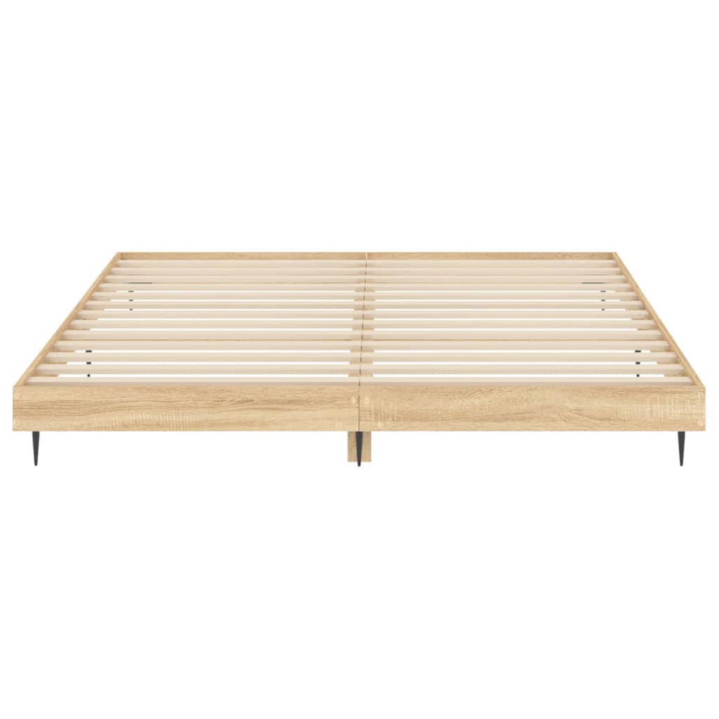 vidaXL Estrutura de cama 200x200 cm derivados madeira carvalho sonoma