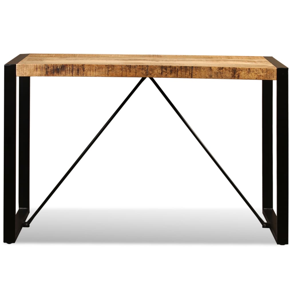 vidaXL Mesa de jantar madeira de mangueira maciça áspera 120 cm