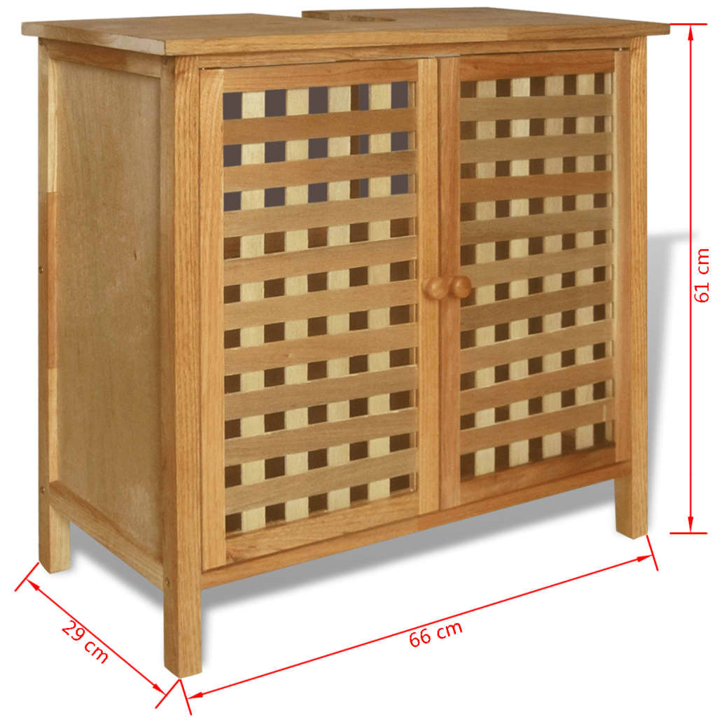 vidaXL Armário para lavatório em madeira de nogueira maciça 66x29x61 cm