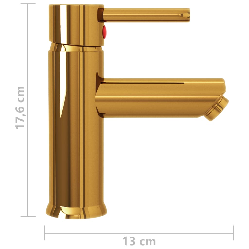 vidaXL Torneira para lavatório de casa de banho 130x176 mm dourado