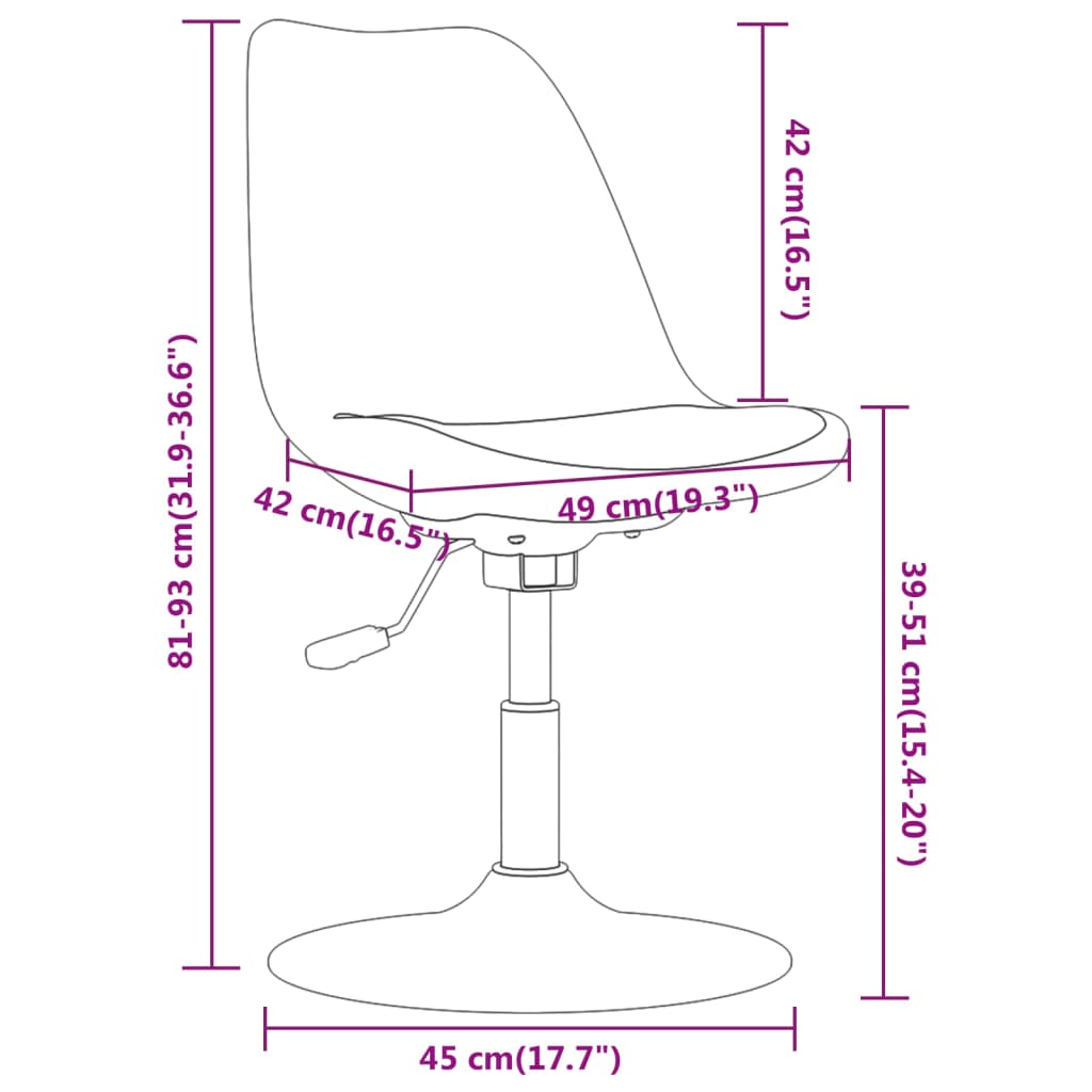 vidaXL Cadeiras de jantar giratórias 2 pcs tecido castanho