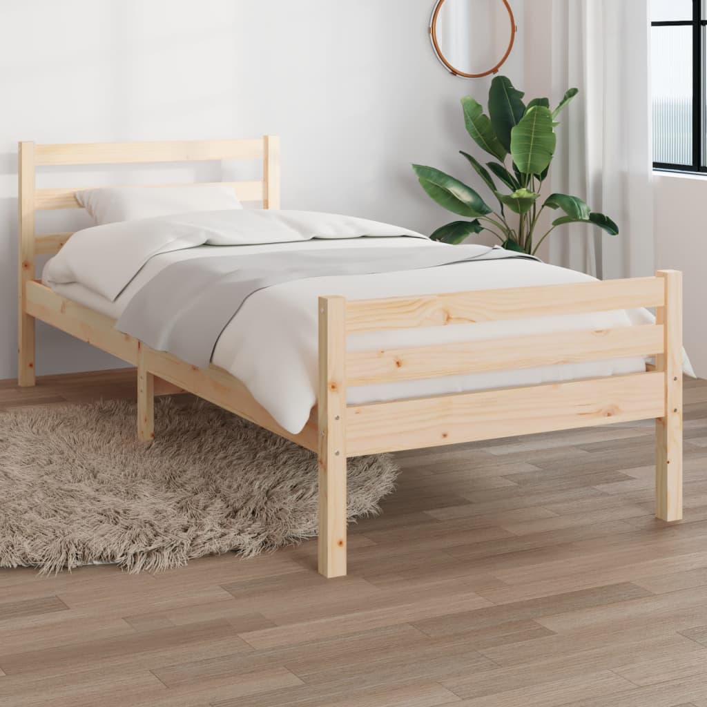 vidaXL Estrutura de cama 100x200 cm madeira maciça