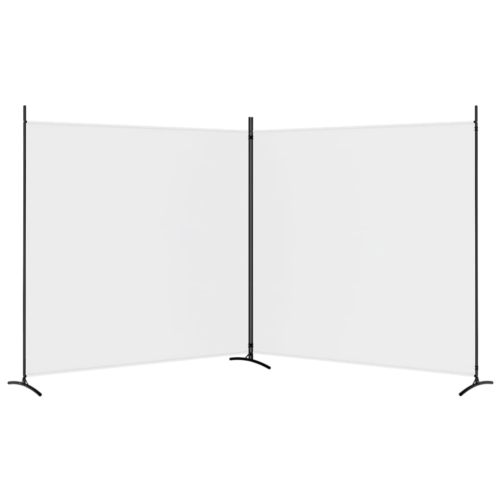 vidaXL Divisória/biombo com 2 painéis 348x180 cm tecido branco