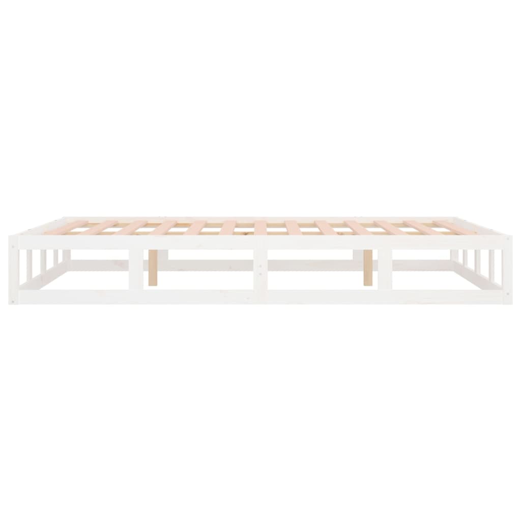 vidaXL Estrutura de cama 140x200 madeira maciça branco