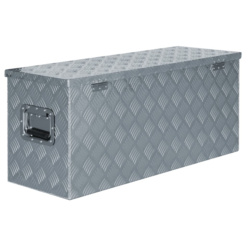vidaXL Caixa de alumínio 90,5x35x40 cm prateado