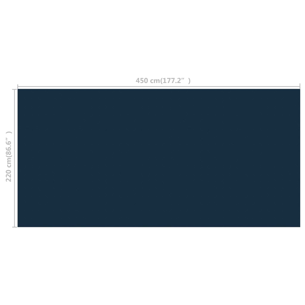 vidaXL Película p/ piscina PE solar flutuante 450x220 cm preto e azul
