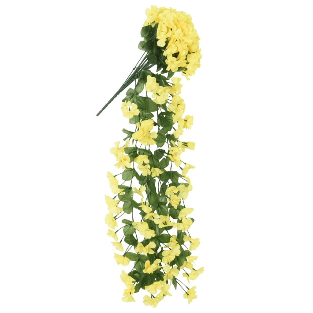 vidaXL Grinaldas de flores artificiais 3 pcs 85 cm amarelo