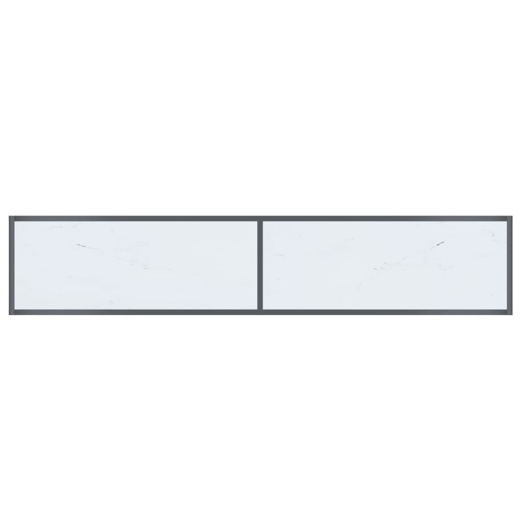 vidaXL Mesa consola branco 180x35x75,5 cm vidro temperado
