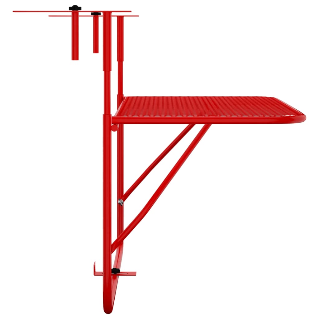 vidaXL Mesa para varanda 60x40 cm aço vermelho