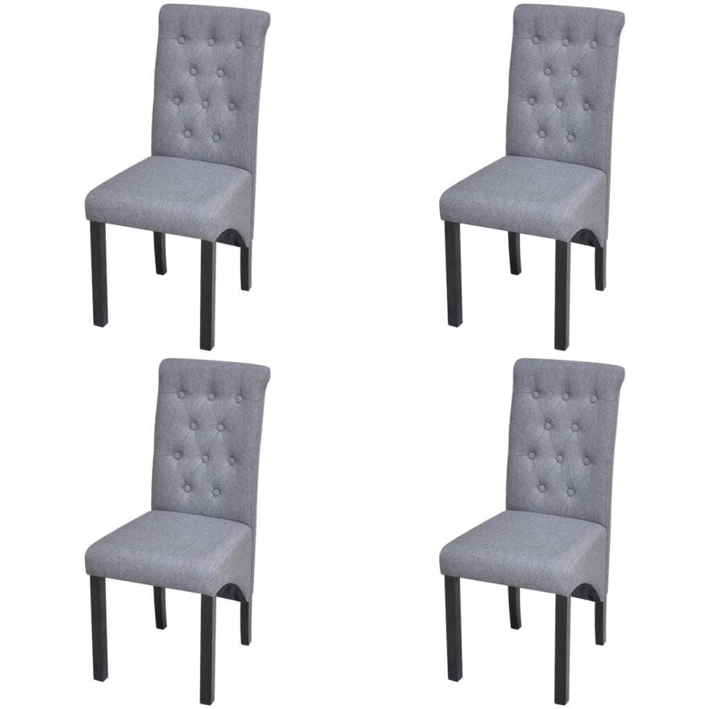 vidaXL Cadeiras de jantar 4 pcs tecido cinzento-claro