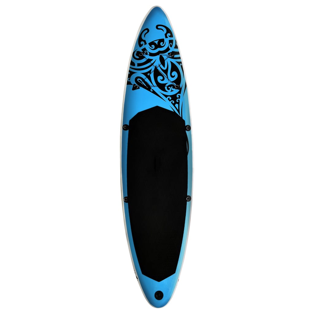 vidaXL Conjunto prancha de paddle SUP insuflável 366x76x15 cm azul