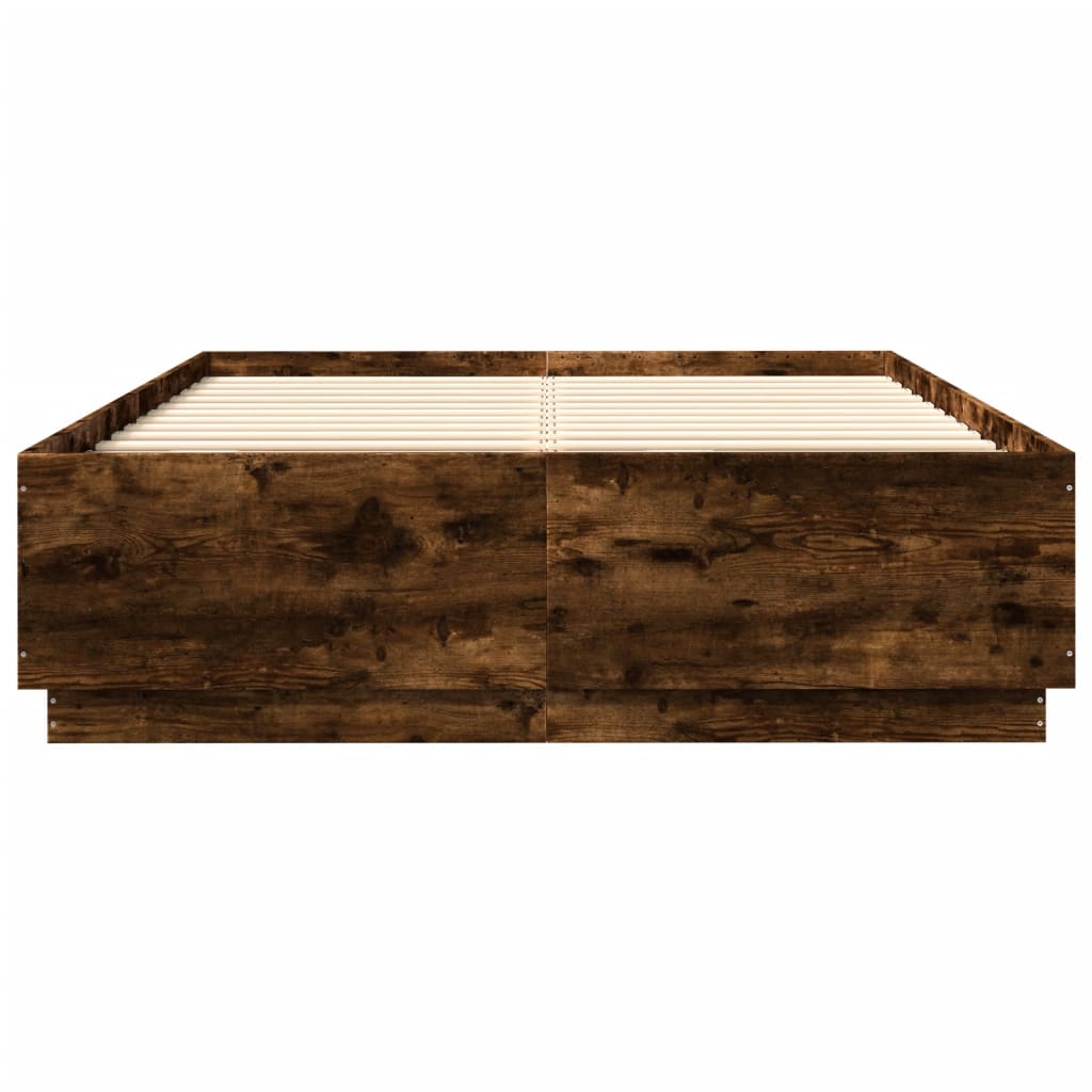 vidaXL Estrutura de cama 150x200 cm derivados madeira carvalho fumado