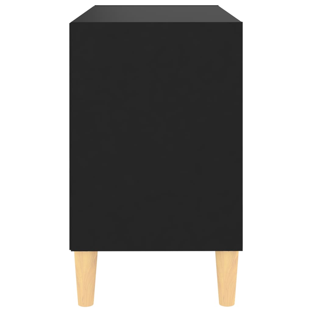 vidaXL Móvel de TV c/ pernas de madeira maciça 69,5x30x50 cm preto