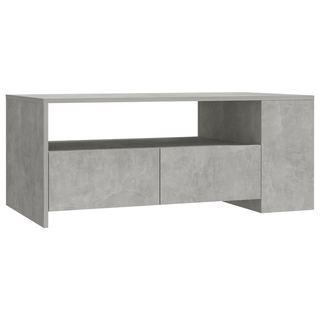 vidaXL Mesa de centro 102x55x42 cm madeira processada cinza cimento