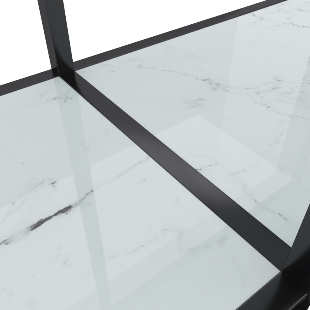 vidaXL Mesa consola branco 220x35x75,5 cm vidro temperado