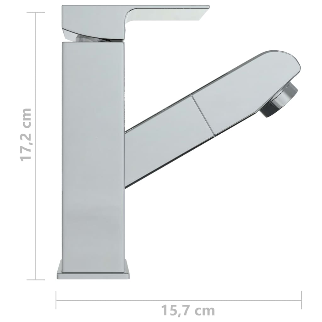 vidaXL Torneira extraível p/ lavatório casa de banho 157x172mm cromado